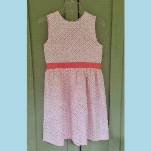 New BROOKS BROTHERSPink White Eyelet Dress 16